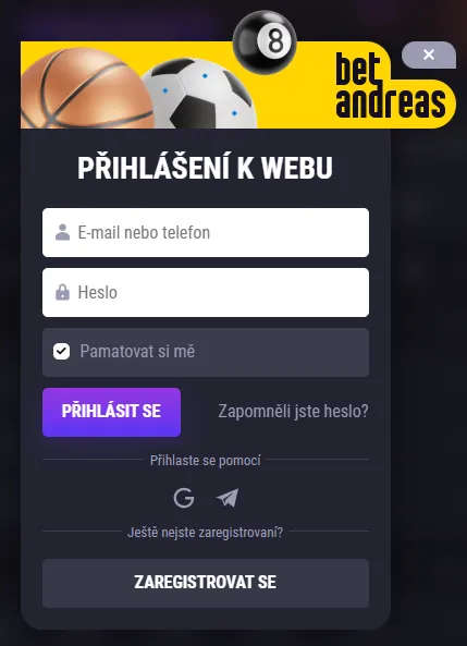 Login to Betandreas account